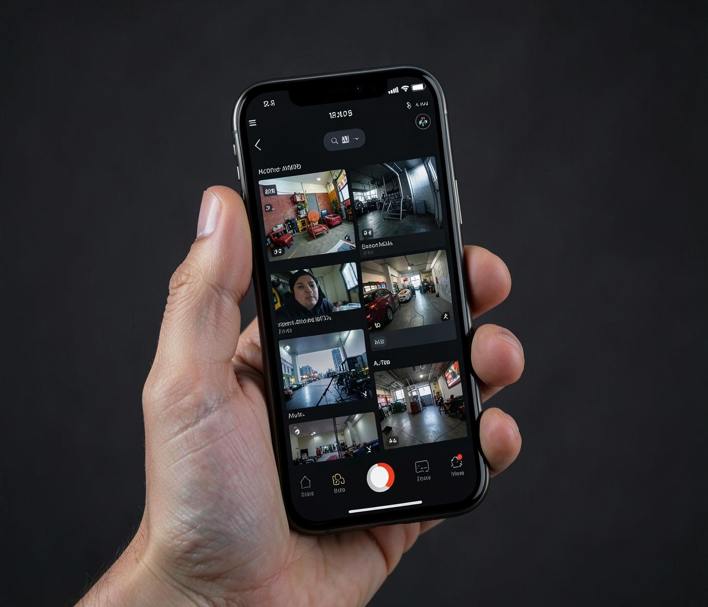 Application mobile de surveillance affichée sur un smartphone